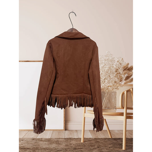 Chaqueta con flecos western, vista frontal