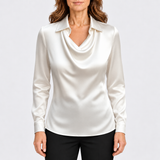 Blusa satinada elegante para mujer