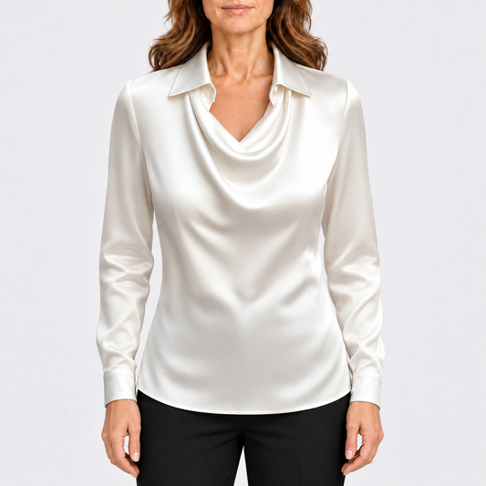 Blusa satinada elegante para mujer