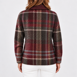 Camisa de cuadros de punto multicolor para mujer