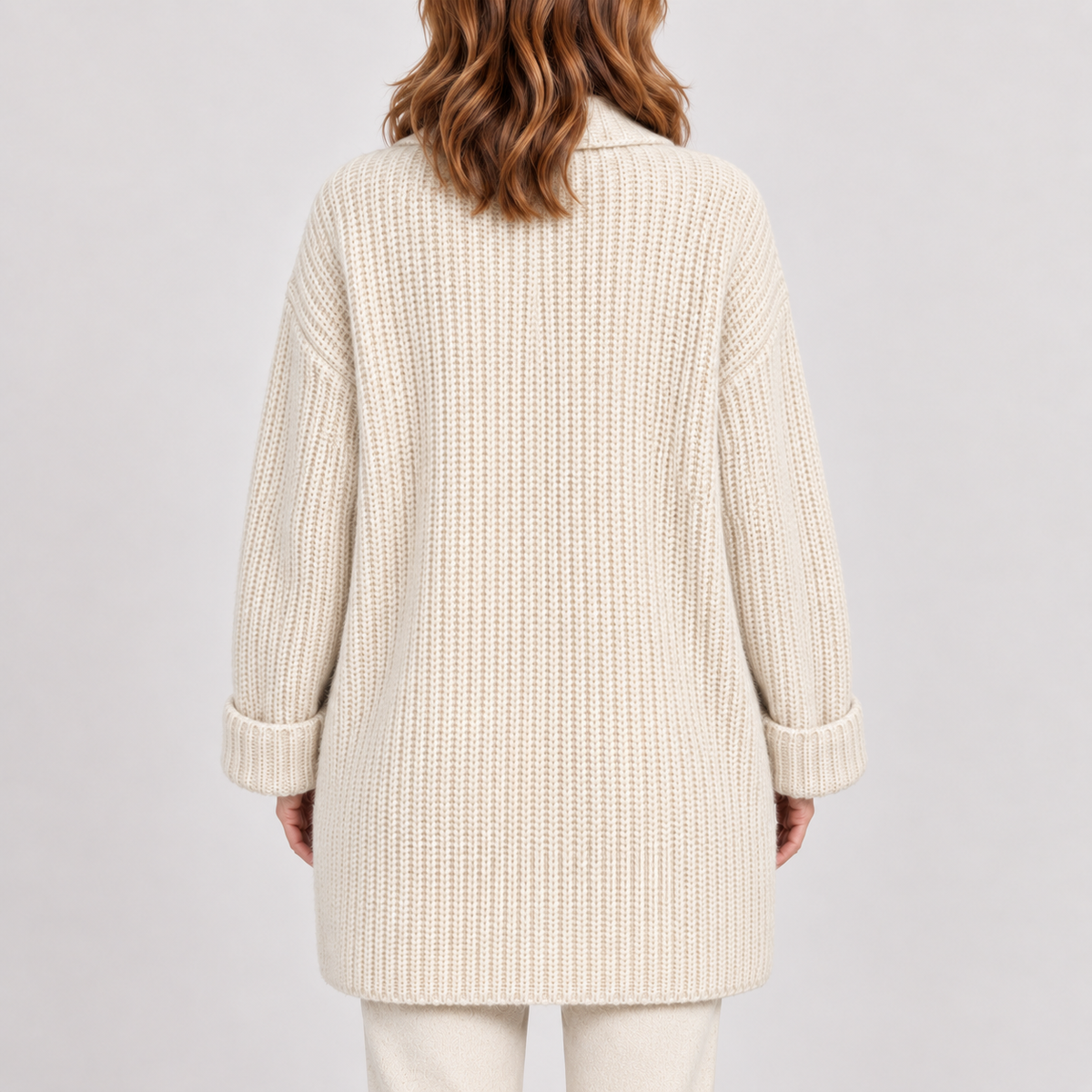 Cárdigan largo de punto para mujer