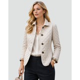 Chaqueta acolchada con botones para mujer en blanco