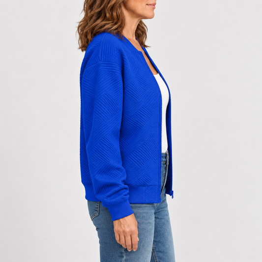 Chaqueta bomber de punto para mujer