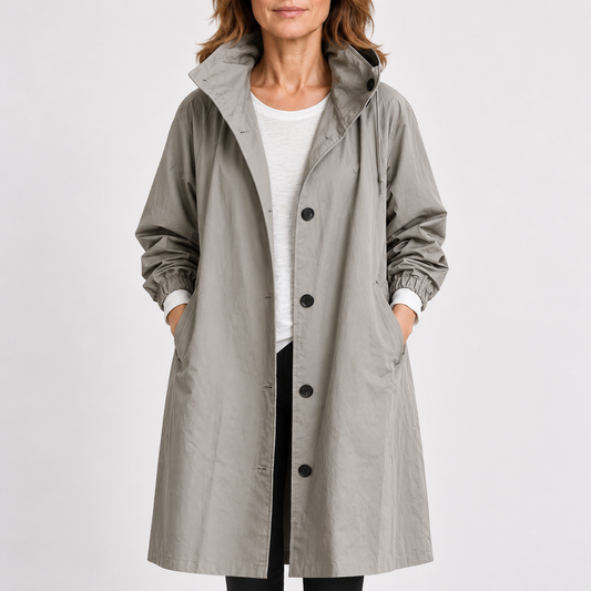Gabardina casual con capucha para mujer
