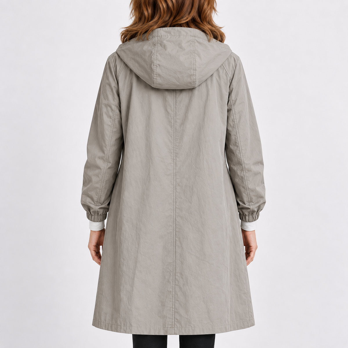 Gabardina casual con capucha para mujer