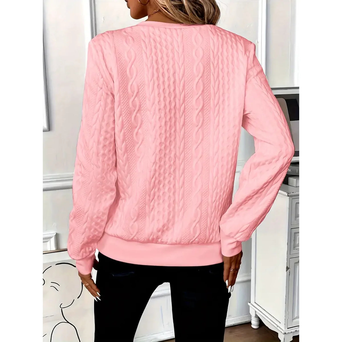 Jersey con cremallera para mujer, vista trasera