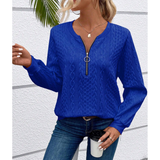 Jersey con cremallera para mujer en azul