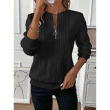 Jersey con cremallera para mujer en negro