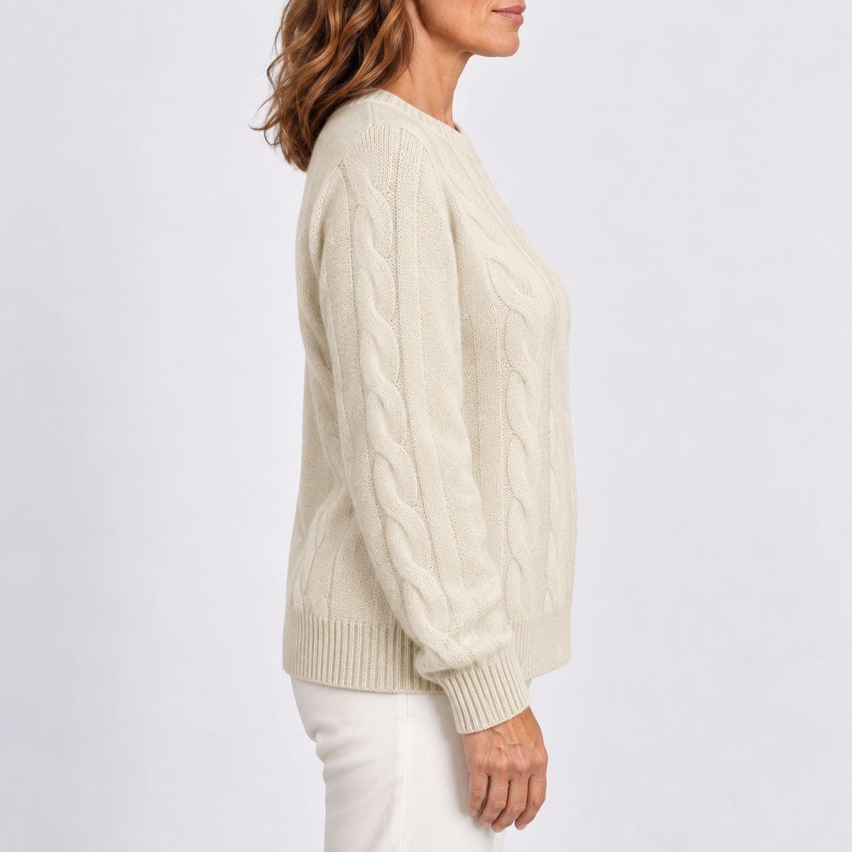 Jersey de punto trenzado para mujer