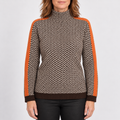 Negro, beige y naranja