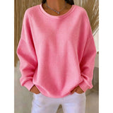 Jersey de punto fino holgado para mujer en rosa