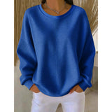 Jersey de punto fino holgado para mujer en azul