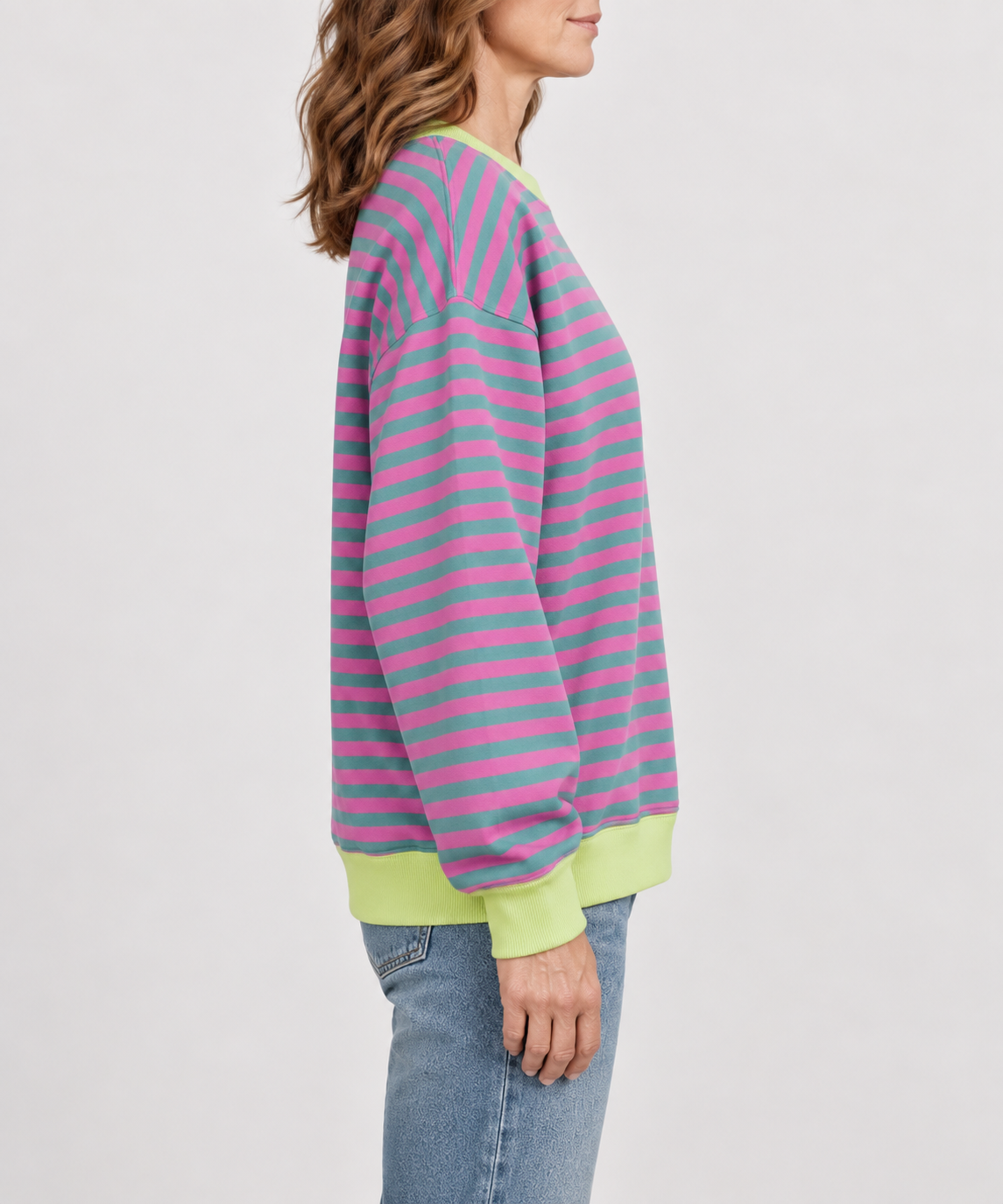 Sudadera de rayas multicolor para mujer
