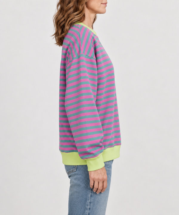 Sudadera de rayas multicolor para mujer