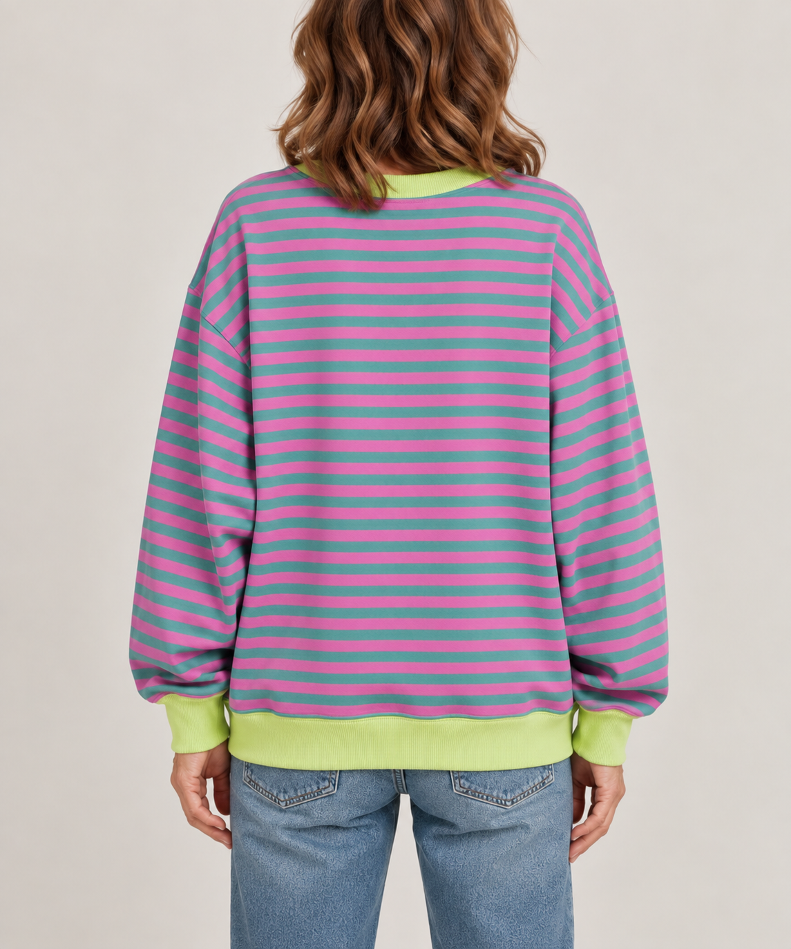 Sudadera de rayas multicolor para mujer