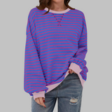 Sudadera oversize de rayas para mujer en lila