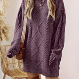 Vestido de punto trenzado para mujer en morado